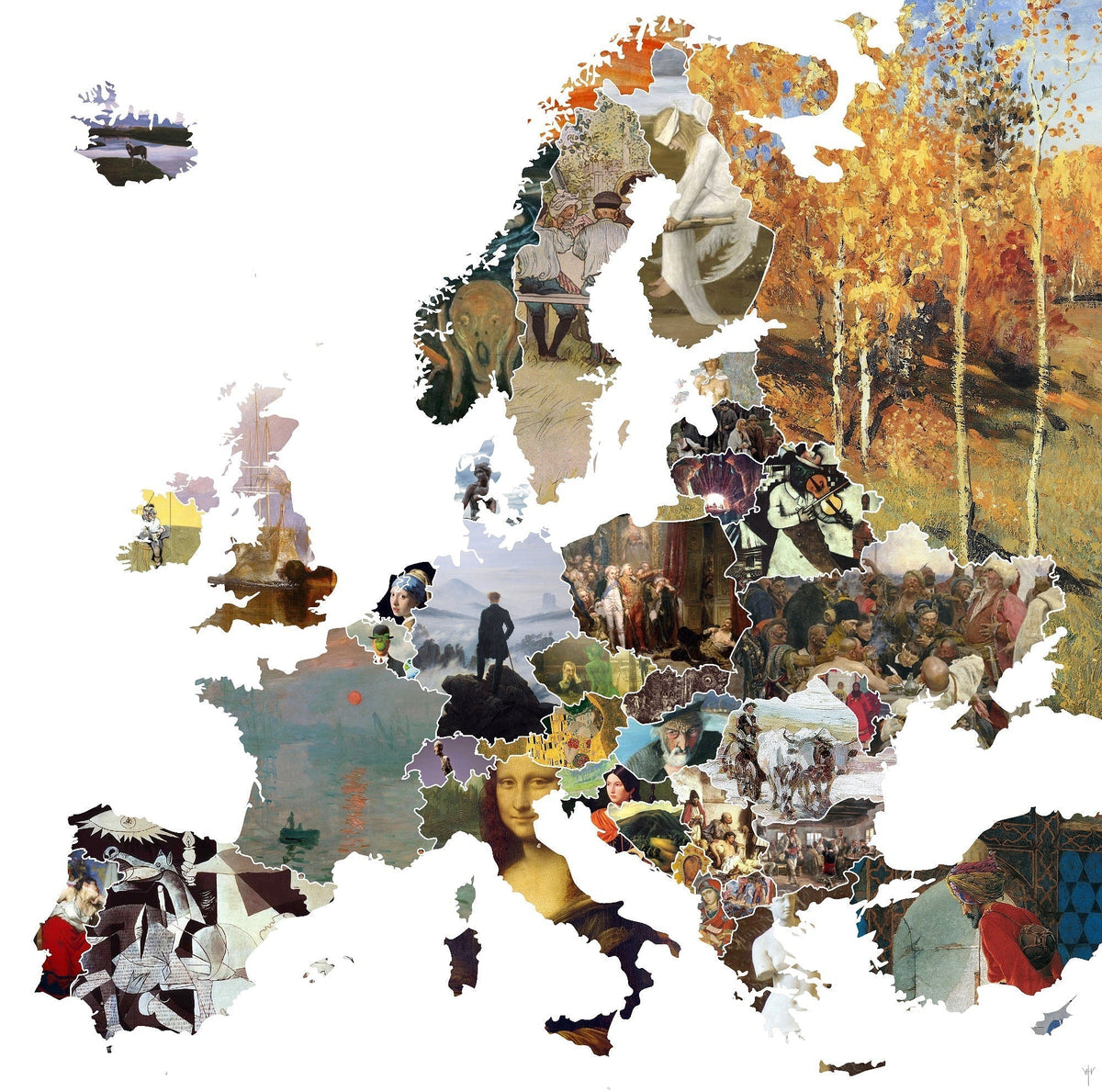 Umetnička mapa Evrope. Znaš li koji umetnik predstavlja Slovačku? Ready to create?