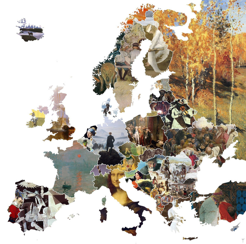 Umetnička mapa Evrope. Znaš li koji umetnik predstavlja Slovačku? Ready to create?