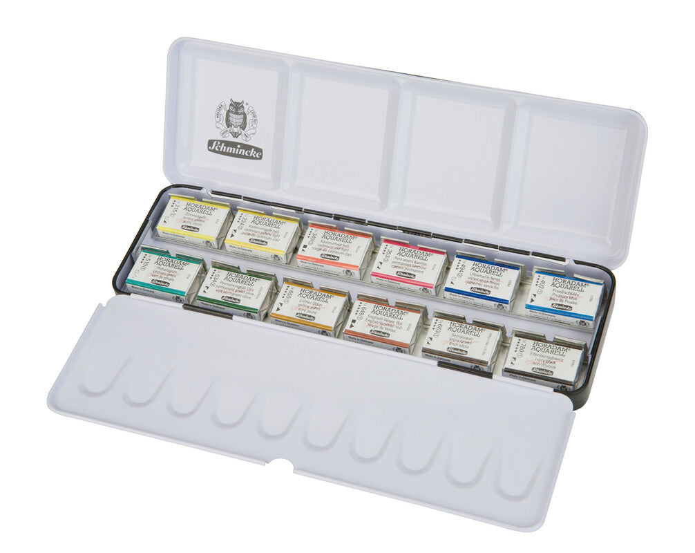 Schmincke HORADAM metalni akvarel set, 12 celih posudica