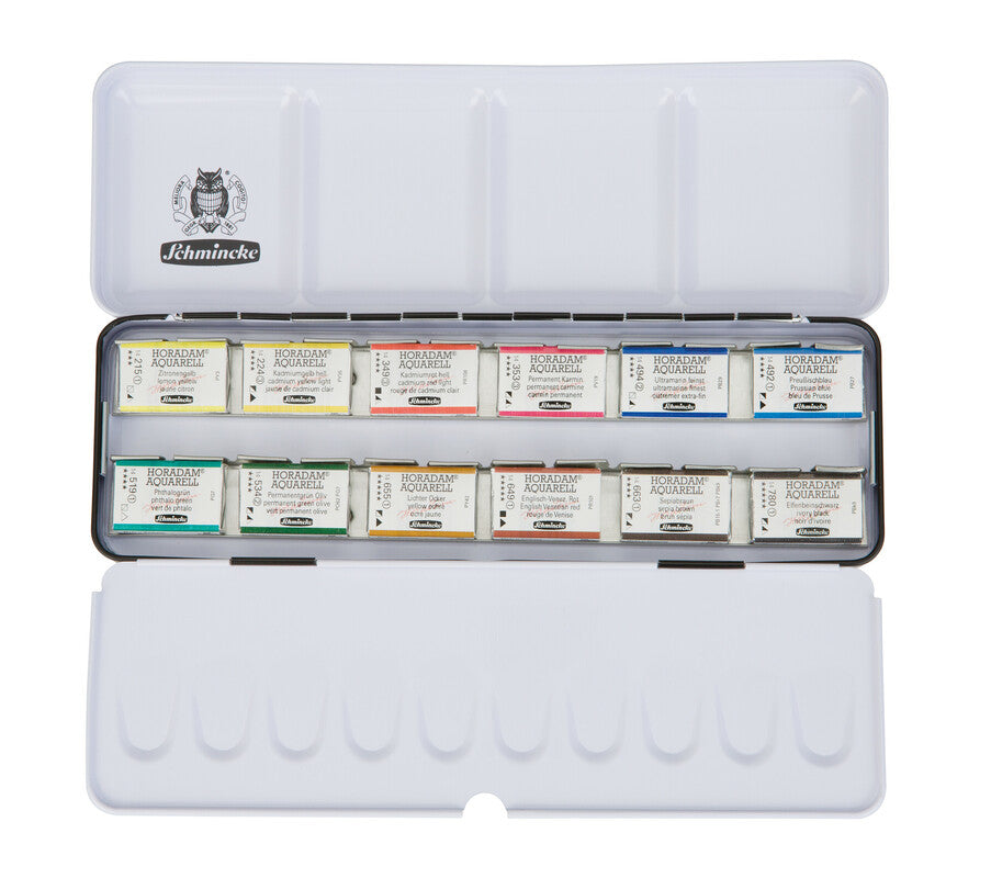 Schmincke HORADAM metalni akvarel set, 12 celih posudica
