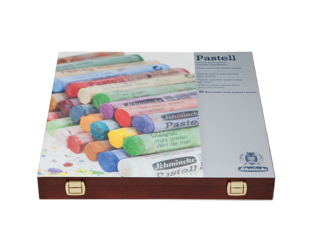 Schmincke drvena kutija sa 45 pastela, različite nijanse