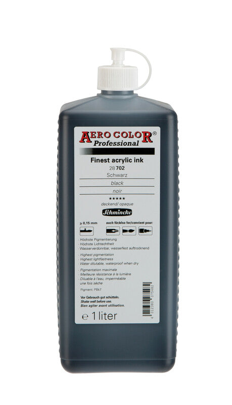 Akrilno mastilo Schmincke AERO COLOR Professional 1 l – 702 Crna