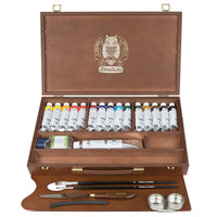 Drvena kutija Schmincke NORMA Professional, 15 x 35 ml + bela 120 ml