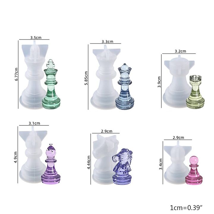 Silikonski kalup za livenje - šahovske figure - set od 6 delova