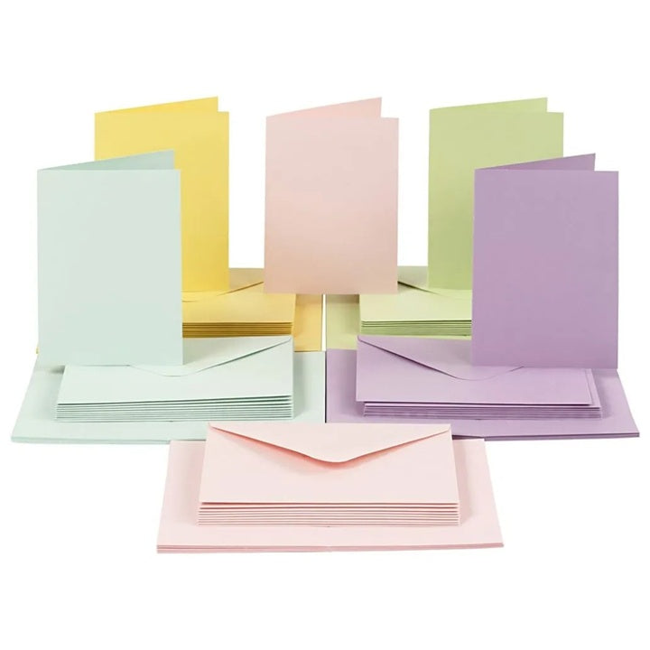 Set pastelnih razglednica i koverti 10,5k15 cm - 50 kom.