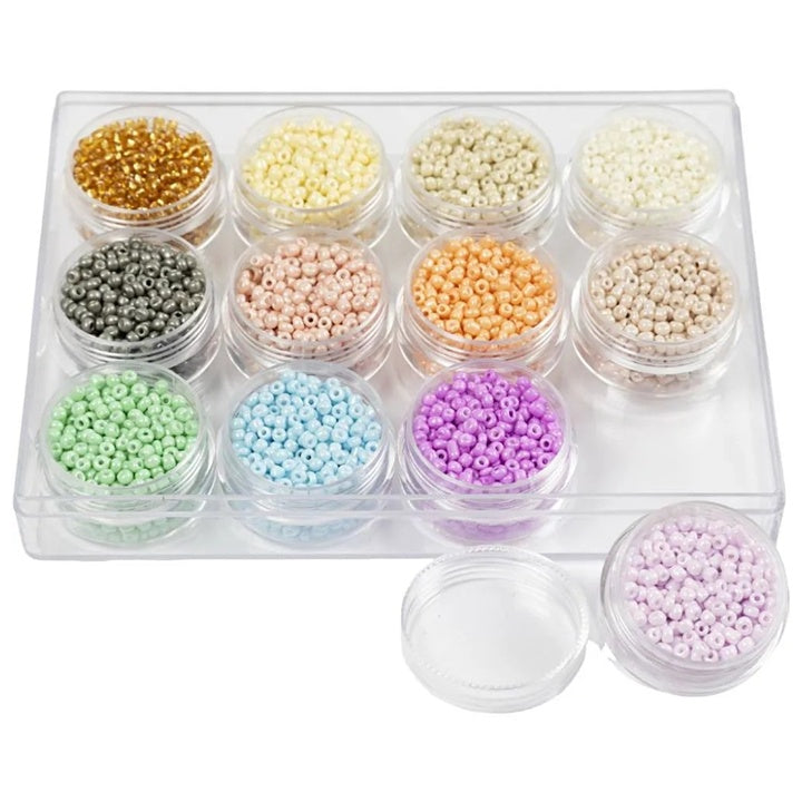 Rocaille perle, pastelne boje, 3mm, set 12k17g