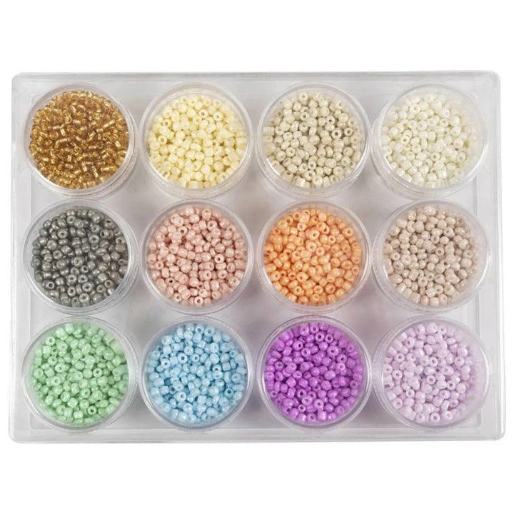 Rocaille perle, pastelne boje, 3mm, set 12k17g
