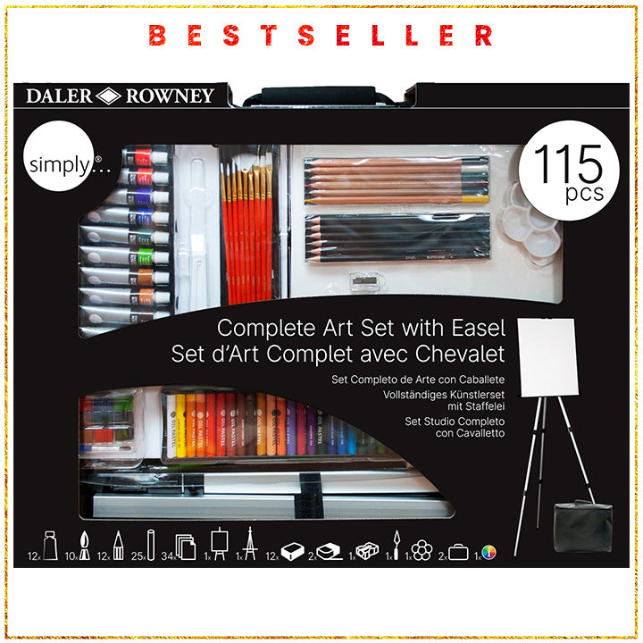 Veliki umetnički set Daler-Rowney sa stalkom - 115 delni