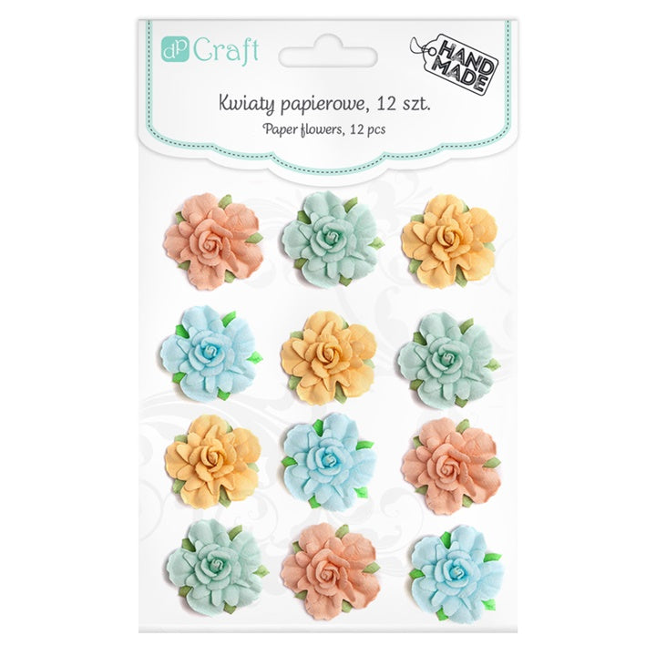 3D papirno pastelno cveće - set od 12 komada