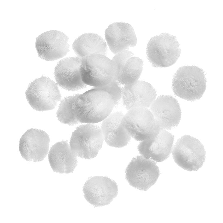 Pomponi od tila za rukotvorine | 24 kom, beli, 2 cm