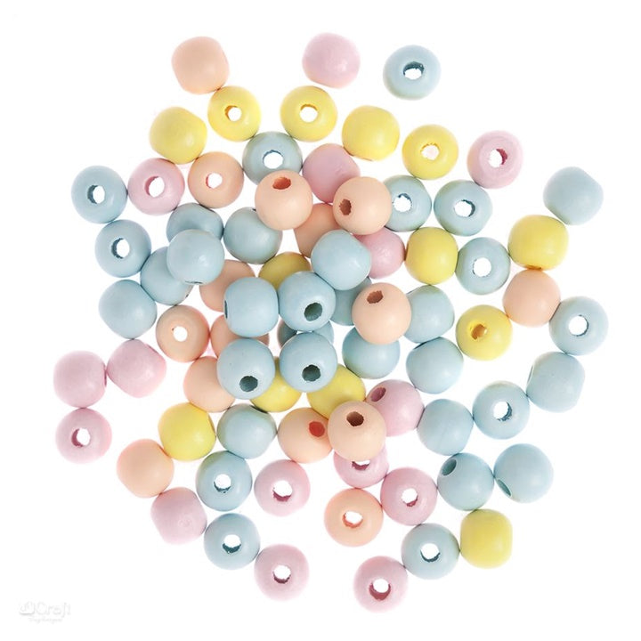 Šarene drvene perle 12 mm - 40 g