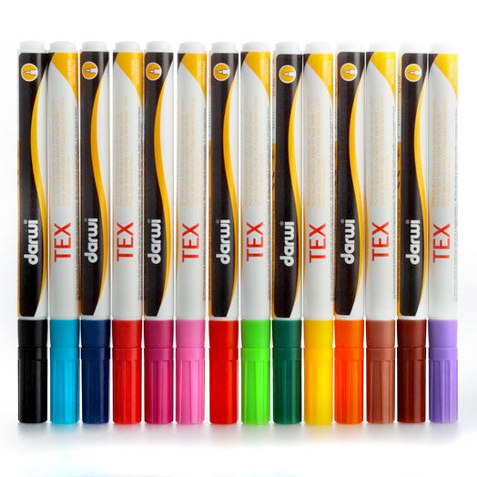 DARWI TEX Markeri za tekstil tanki 3 ml