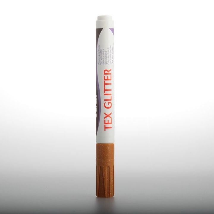 Markeri za tekstil DARWI TEX glitter 6ml – bakarna