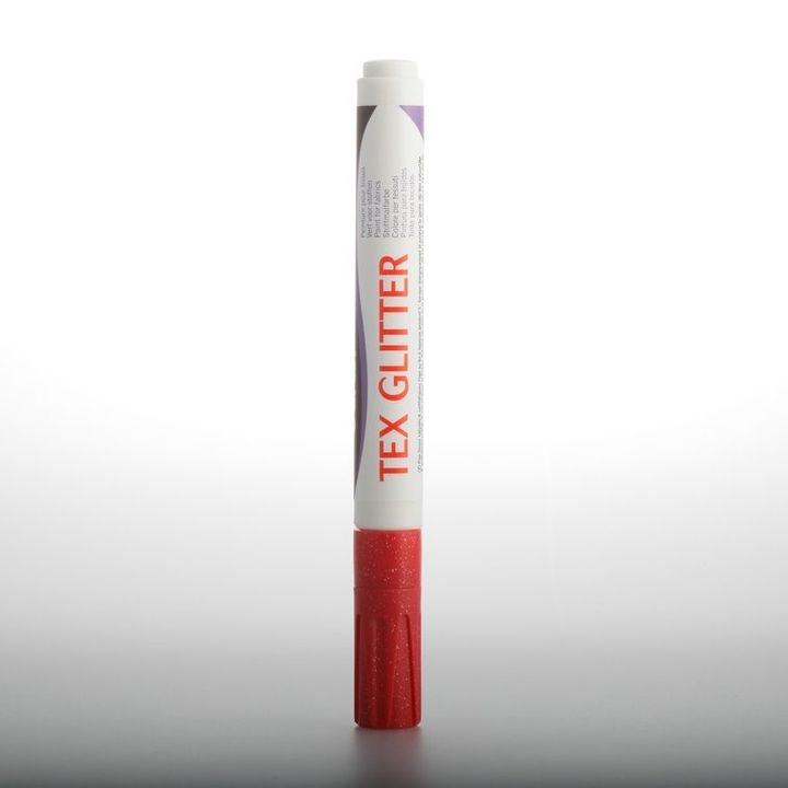 Markeri za tekstil DARWI TEX glitter 6ml – karmin crvena