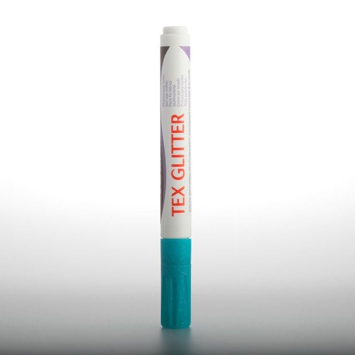 Markeri za tekstil DARWI TEX glitter 6ml – tirkizna
