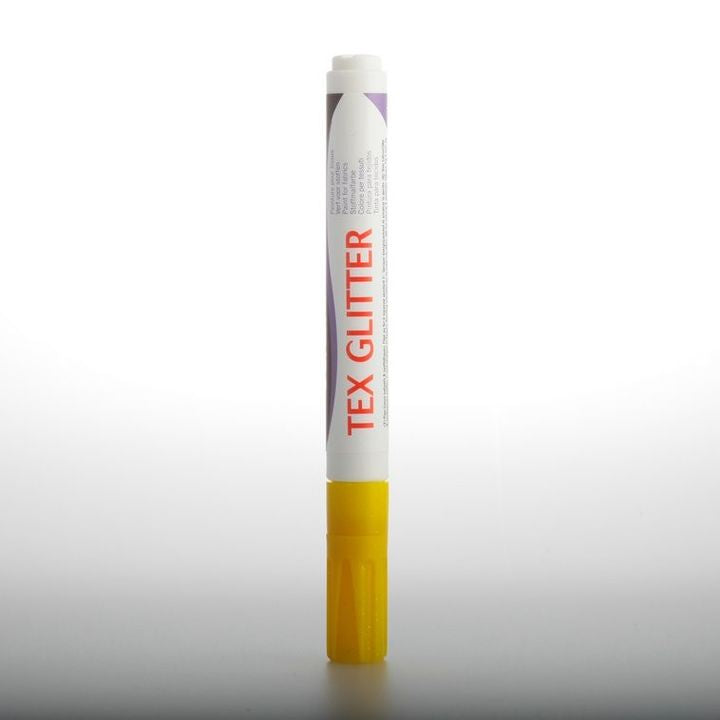 Markeri za tekstil DARWI TEX glitter 6ml – žuta