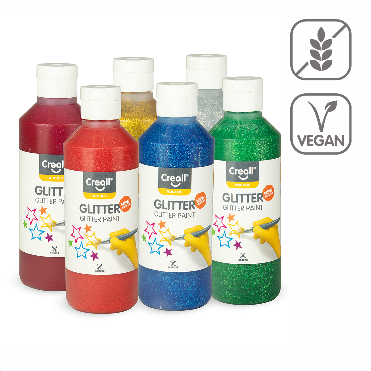 Creall set boja Glitter – 6 × 250 ml, miks boja