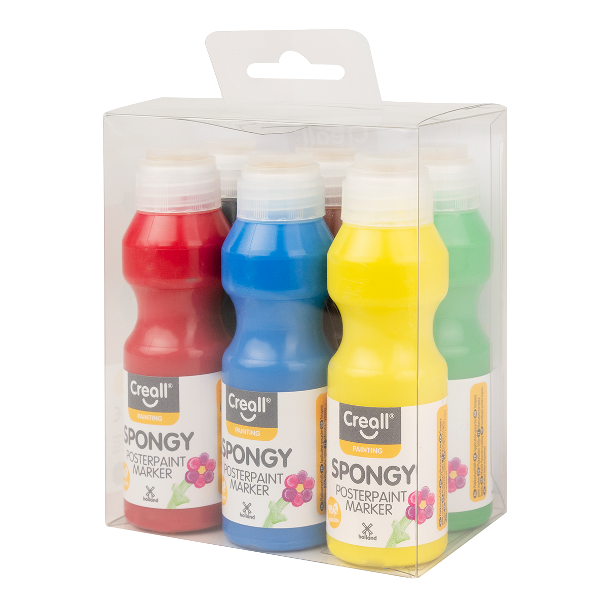 Set tempera boja sa sunđerom Creall Spongy – 6 × 70 ml