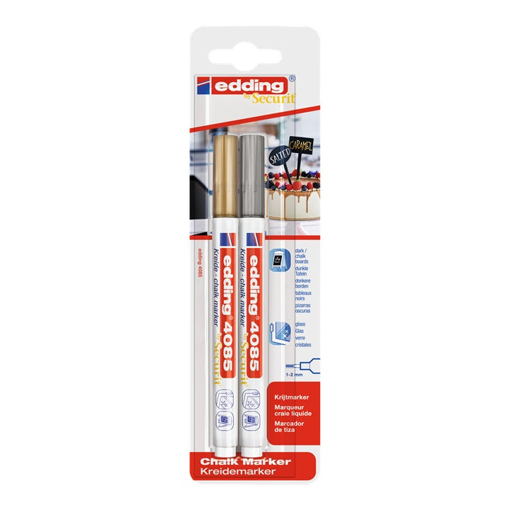 Set markera kredom EDDING 4085 zlatni i srebrni