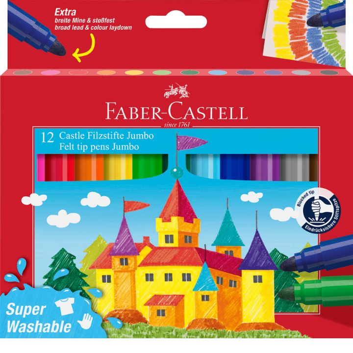Flomasteri Jumbo Fibre - 12 boja