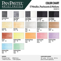 PanPastel metalik i biserni pastelni set sa zlatnim medijumima - 17 kom