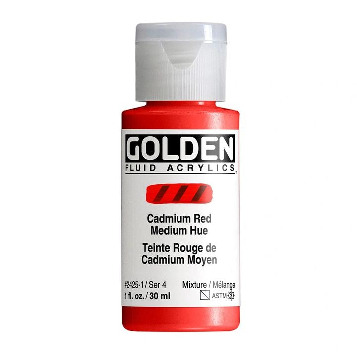 GOLDEN tečna akrilna boja 118 ml – 2425 kadmijum srednje crvena nijansa