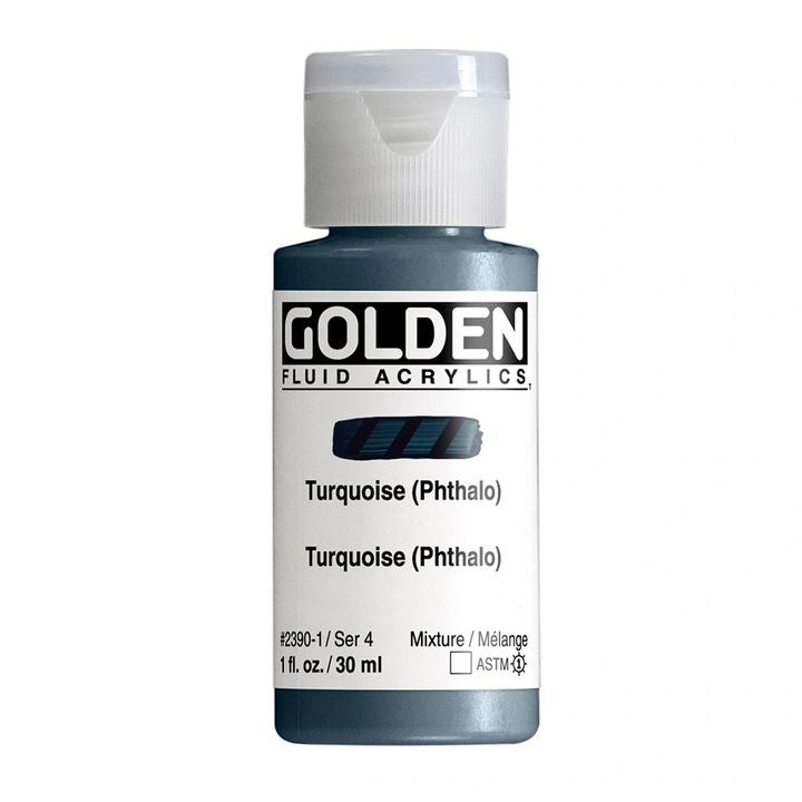 GOLDEN tečna akrilna boja 30 ml – 2390 tirkiz (ftalo)