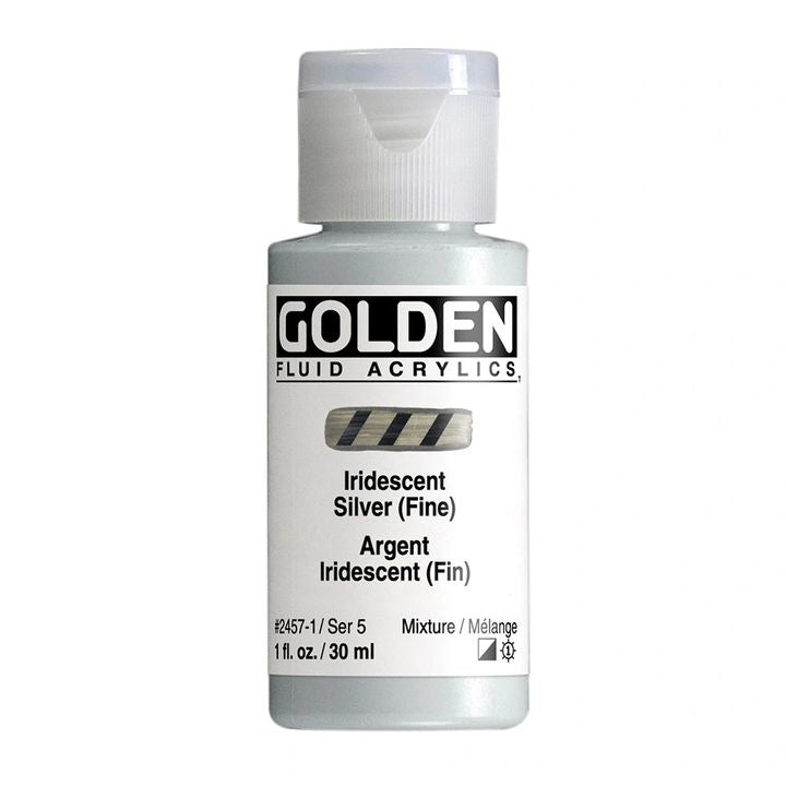 GOLDEN tečna iridescentna akrilna boja 30 ml – 2457 srebra
