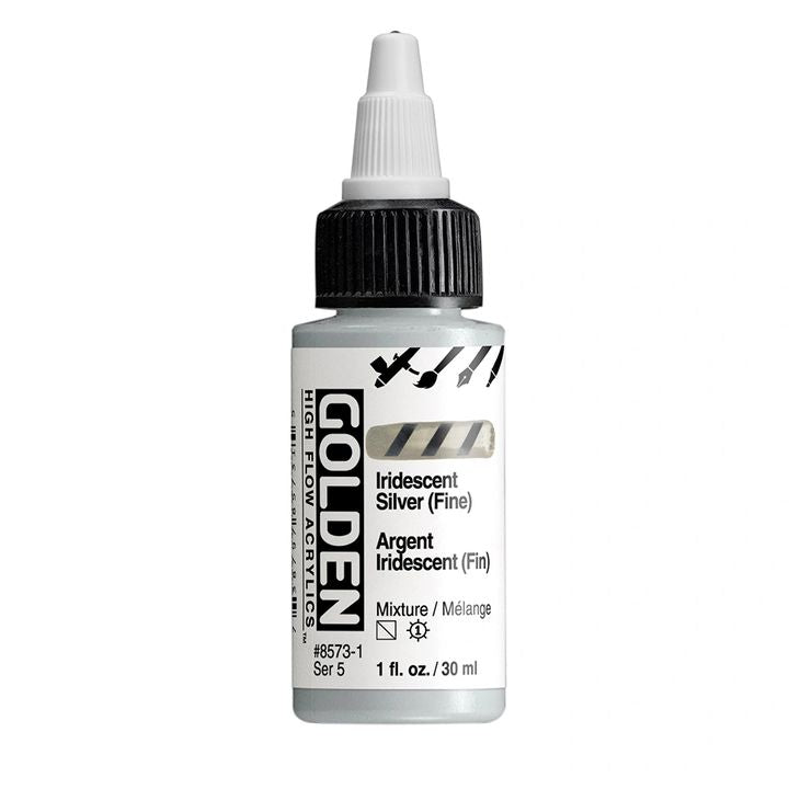 GOLDEN High Flov iridescentna akrilna boja 30 ml – 8573 Srebrna fina