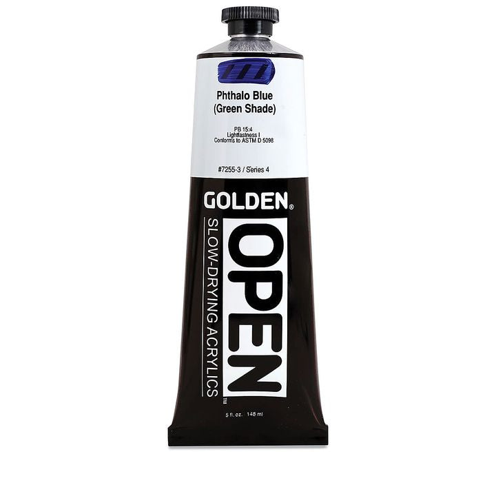 GOLDEN OPEN akrilna boja koja se sporo suši 148 ml – 7255 Ftalocianin plava (zelena nijansa)