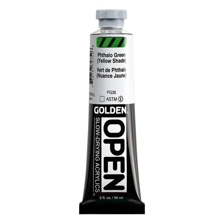 GOLDEN OPEN akrilna boja koja se sporo suši 59 ml – 7275 Ftalocianin zelena (žuta nijansa)