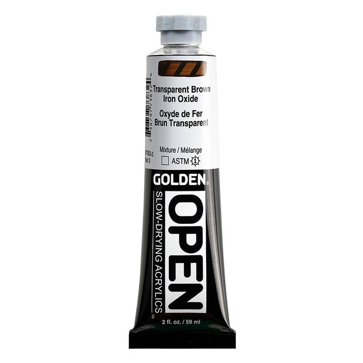 GOLDEN OPEN akrilna boja koja se sporo suši 59 ml – 7383 Transparent Brovn Iron Okide