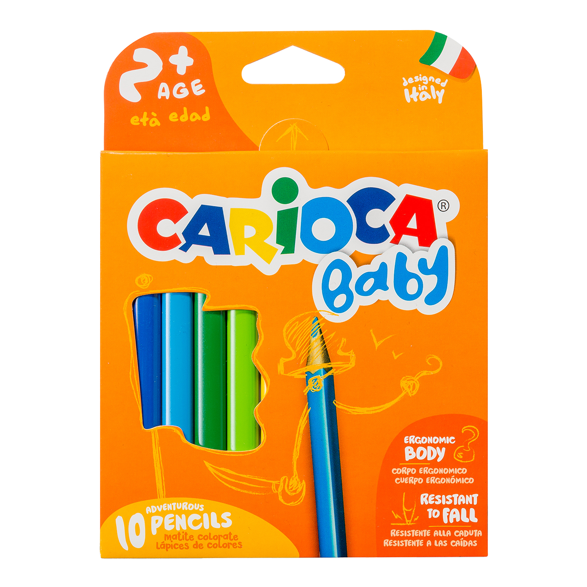 Trouglaste drvene bojice Carioca Baby 2+, 10 kom