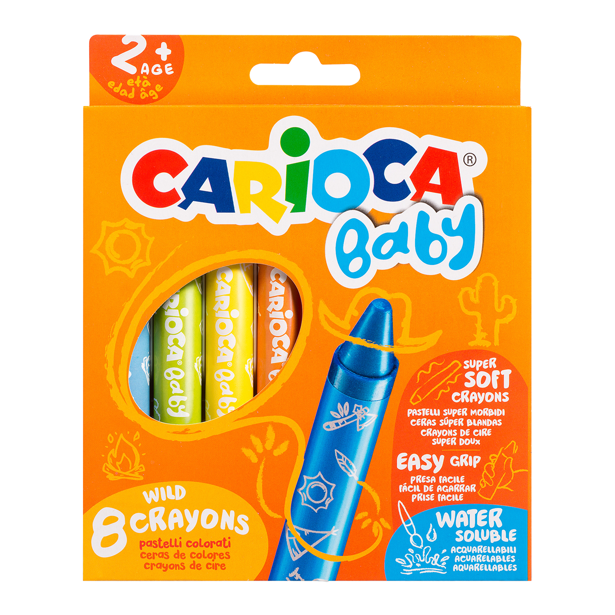 Carioca voštane bojice Baby Wild 2+, 8 kom