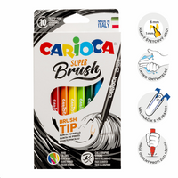 Carioca Brush flomasteri sa vrhom u obliku četkice, 10 kom, miks boja