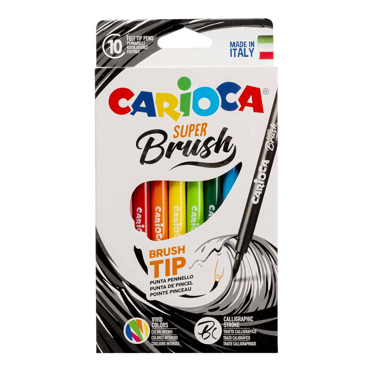 Carioca Brush flomasteri sa vrhom u obliku četkice, 10 kom, miks boja