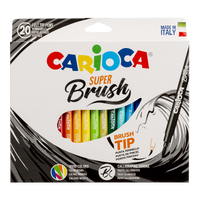Carioca Brush flomasteri sa vrhom u obliku četkice, 20 kom, miks boja