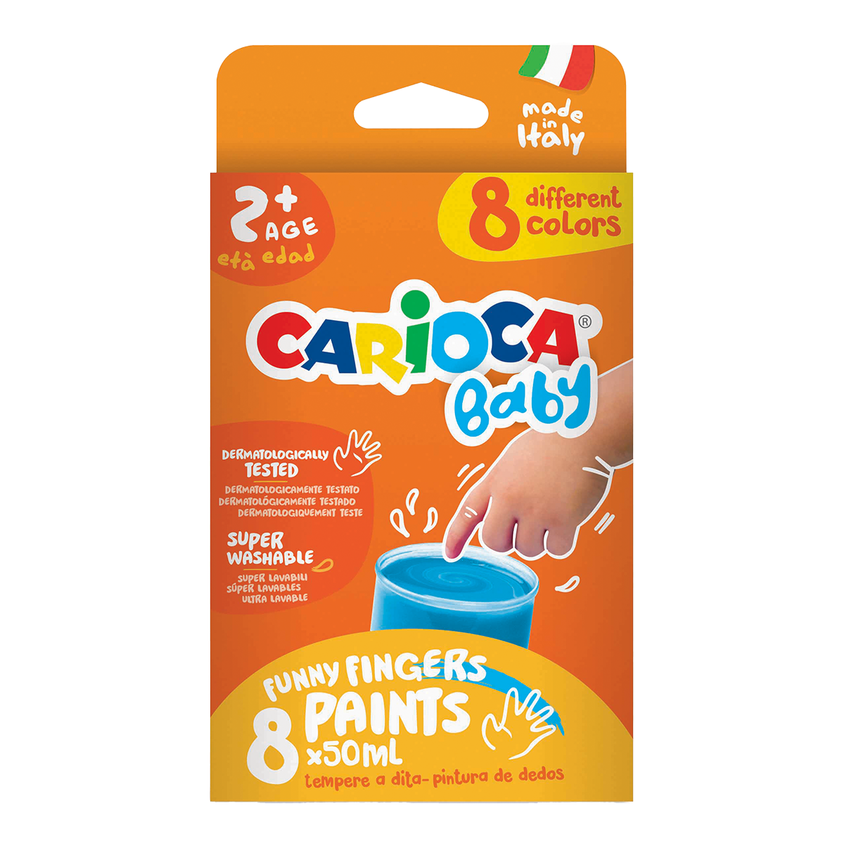 Boje za prste Carioca Baby 2+, 8 × 50 ml