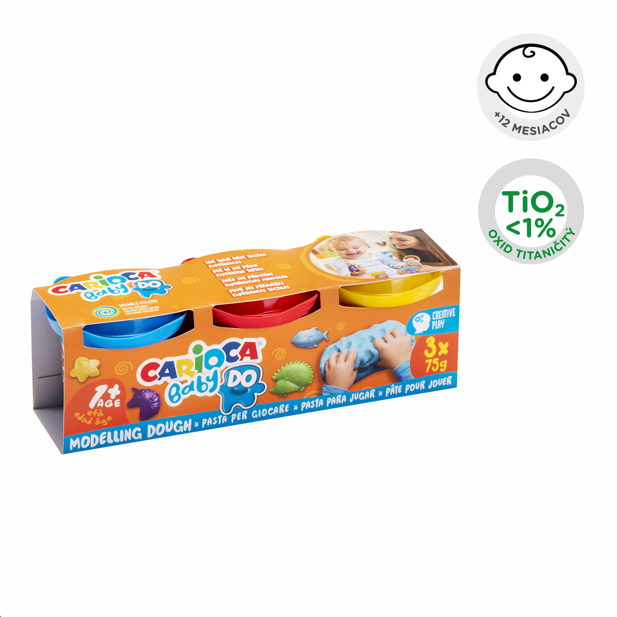 Carioca Baby Do 1+ masa za modelovanje, 3 × 75 g, miks boja