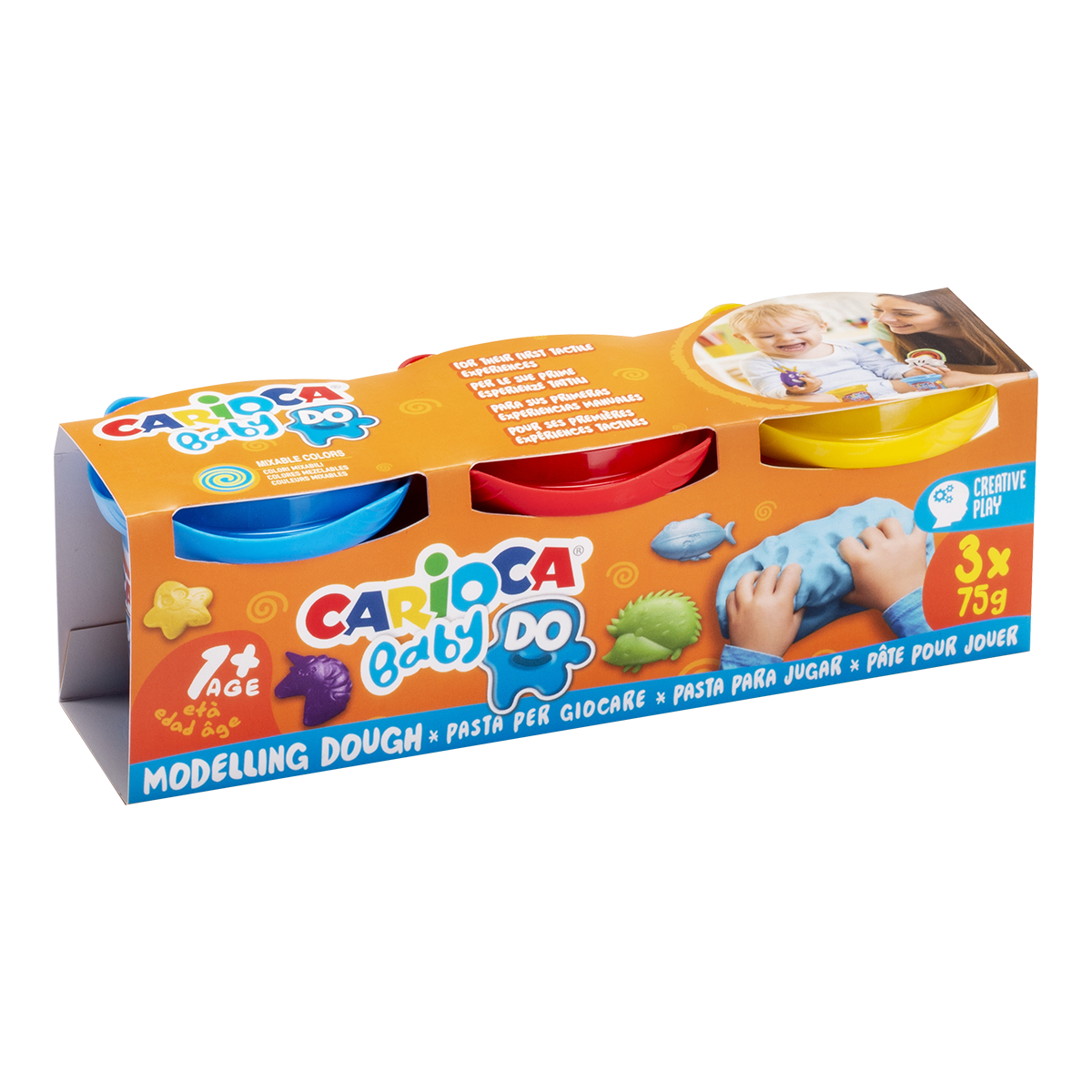 Carioca Baby Do 1+ masa za modelovanje, 3 × 75 g, miks boja