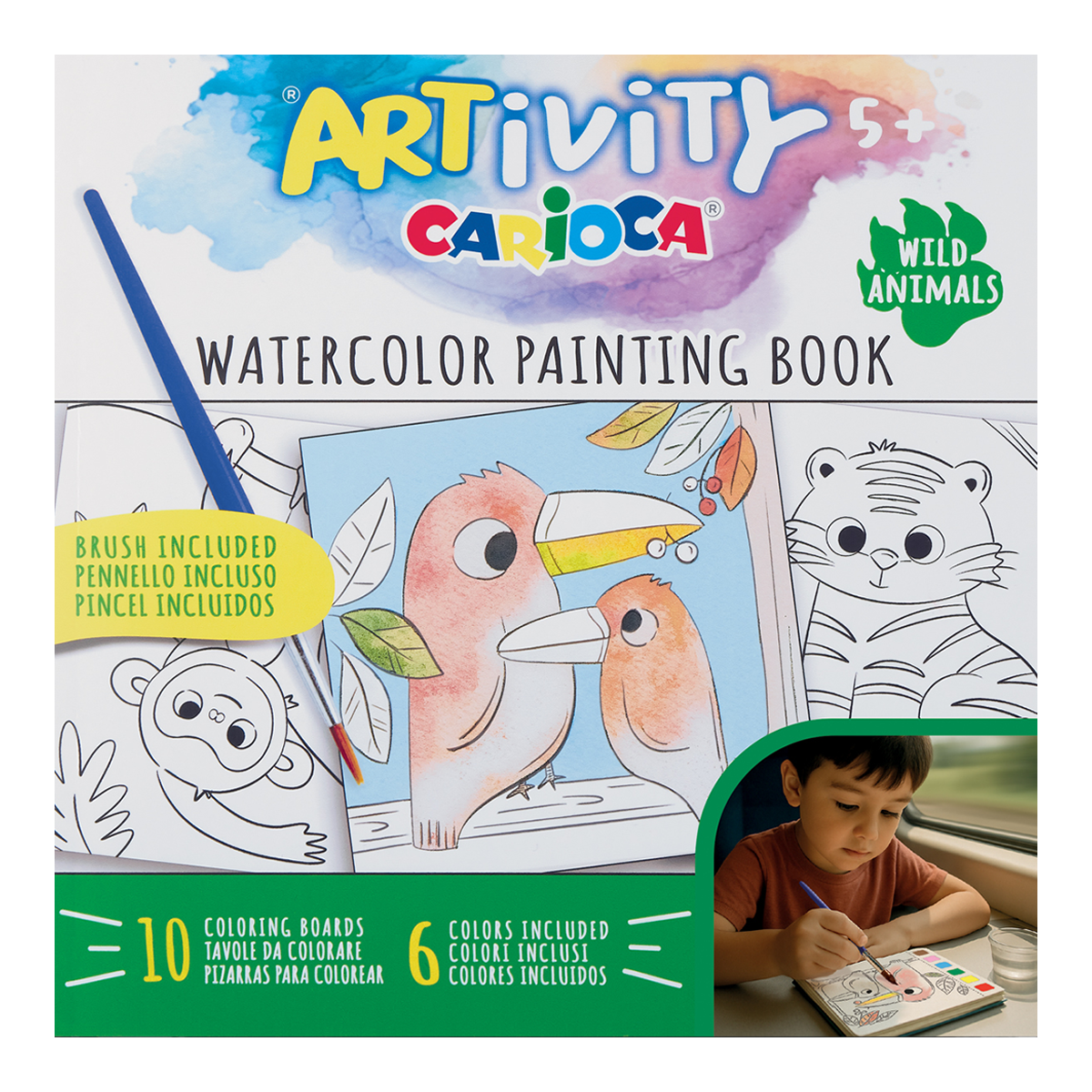 Carioca bojanka sa vodenim bojama ARTivity – Divlje životinje, 5+