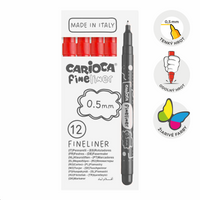 Tanki lajneri Carioca Fineliner 0,5 mm – 12 kom – crveni