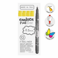 Tanki lajneri Carioca Fineliner 0,5 mm – 12 kom – žuti