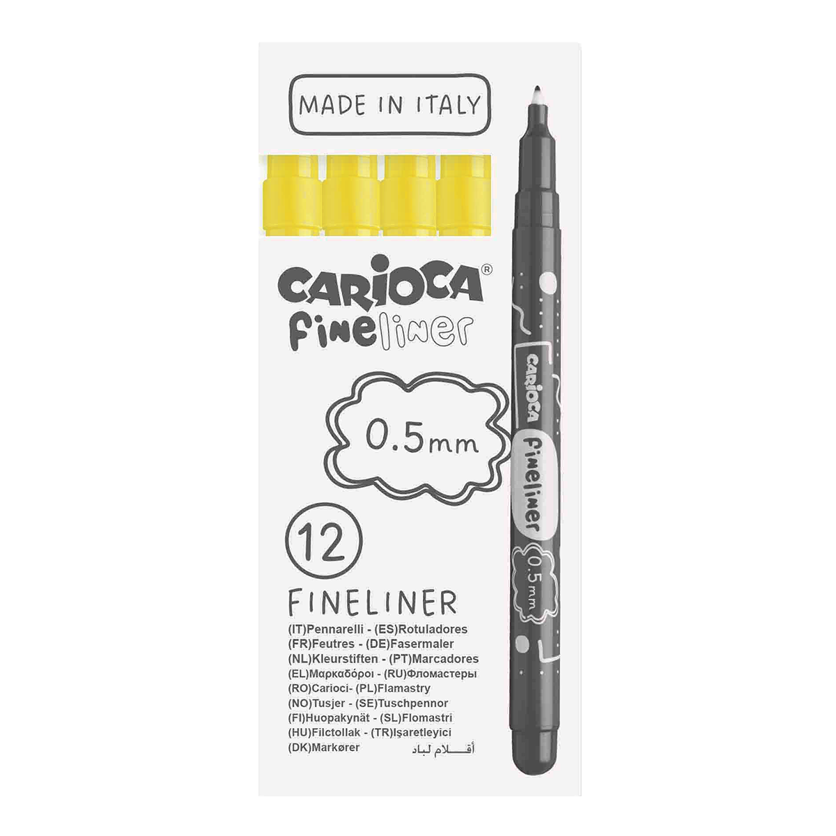 Tanki lajneri Carioca Fineliner 0,5 mm – 12 kom