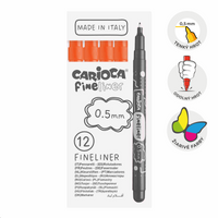Tanki lajneri Carioca Fineliner 0,5 mm – 12 kom – narandžasti