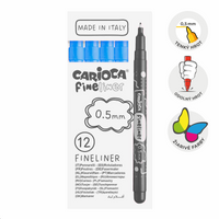 Tanki lajneri Carioca Fineliner 0,5 mm – 12 kom – svetloplavi