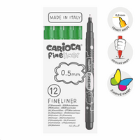 Tanki lajneri Carioca Fineliner 0,5 mm – 12 kom – zeleni