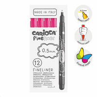 Tanki lajneri Carioca Fineliner 0,5 mm – 12 kom – ružičasti