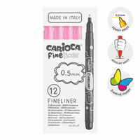 Tanki lajneri Carioca Fineliner 0,5 mm – 12 kom – lososasti