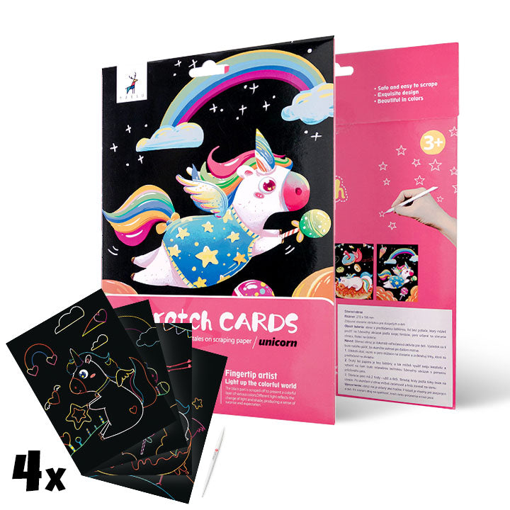 Magične slike za grebanje za decu - Unicorn - 4 kom